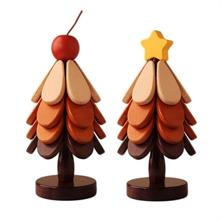 Juletræsformet bordskåner i træ